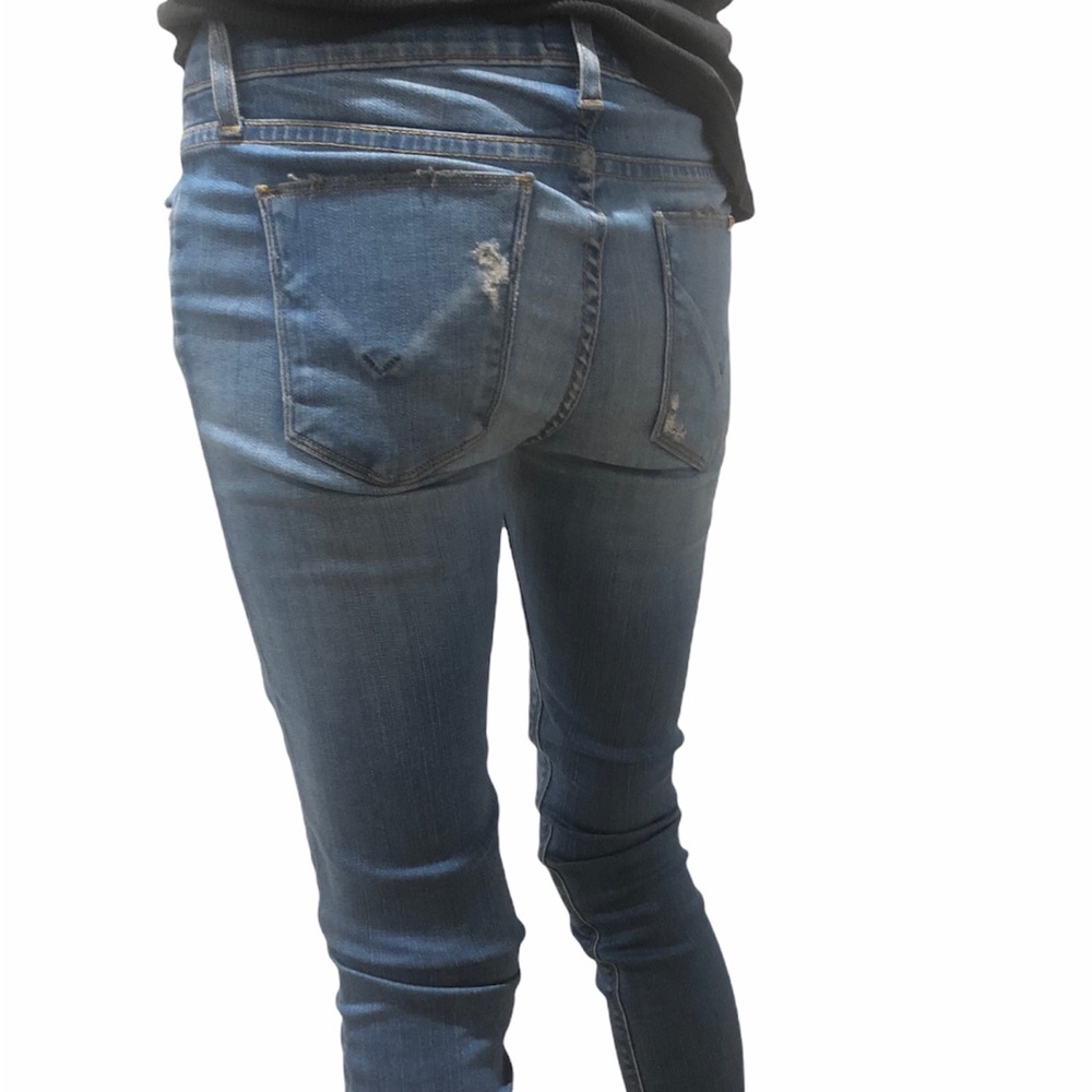 Hudson mid rise distressed skinny jeans sz 25 screen worn! Host pick x4! - Picture 8 of 9